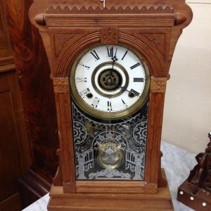 Mantle Clock with Etched Glass
