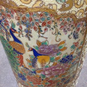 Royal Satsuma Hand Painted Porcelain Umbrella Stand