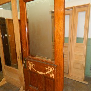 Beveled and Frosted Glass Entry Door