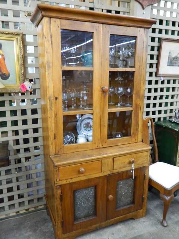 Antique Pine Setback Cupboard The Architectural Warehouse