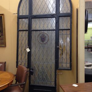 Leaded Glass Entry Door with Sidelites