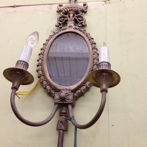 2 Lite Brass Sconce with Mirror