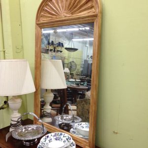 Copper Colored Shell Topped Mirror