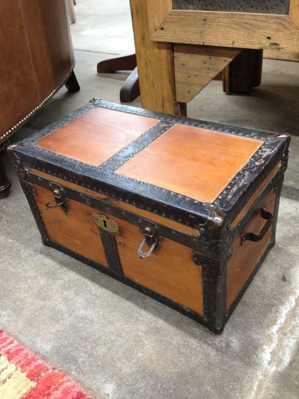 Antique Steamer Trunk Storage Desk