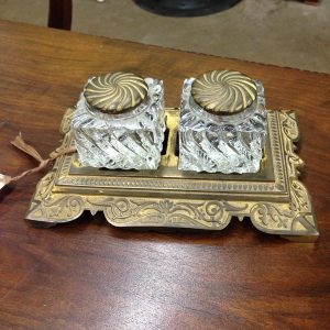 Desk Stand with Two Inkwells