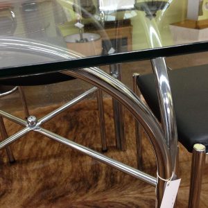 Glass and Chrome Dinner Table