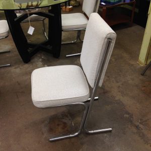 Set of 4 Fabric and Chrome Chairs