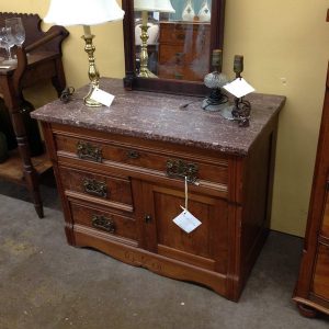 Walnut Dresser with Marble Top