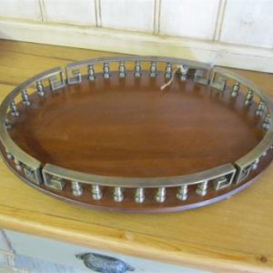 Brass and Wood Serving Tray