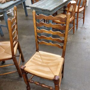 Set of 4 Oak Ladder Back Chairs