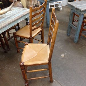 Set of 4 Oak Ladder Back Chairs