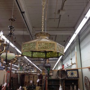 Antique Slag Glass Hanging Shade