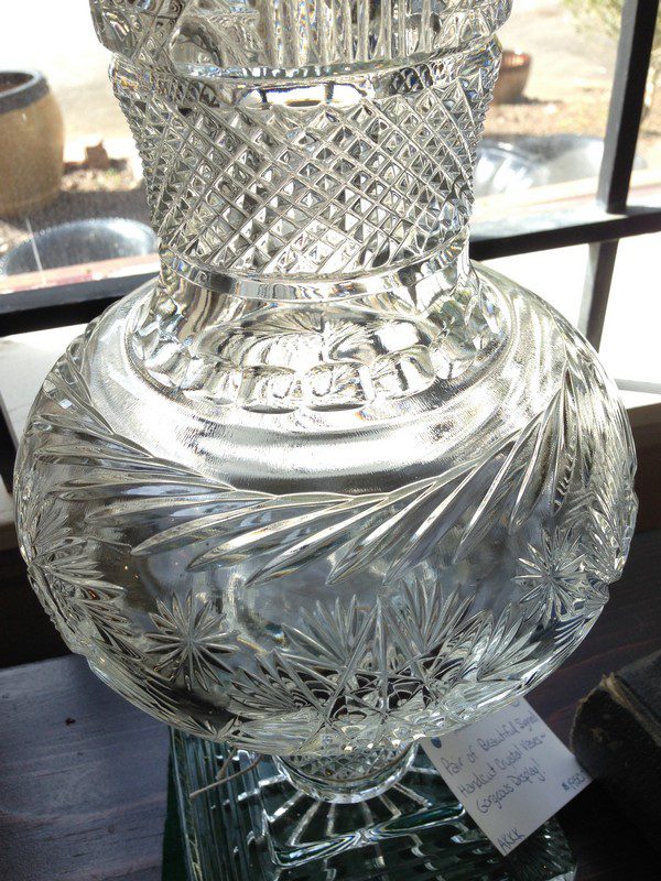 Pair Of Handcut Crystal Vases The Architectural Warehouse