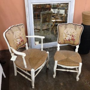 Pair of French White Chairs