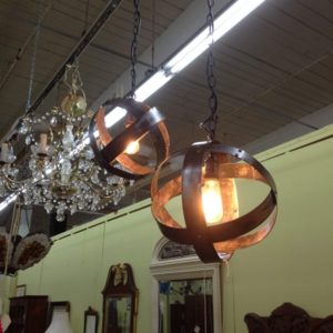 Pair of Industrial Sphere Lights