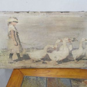 Painting on Canvas – Girl with Geese
