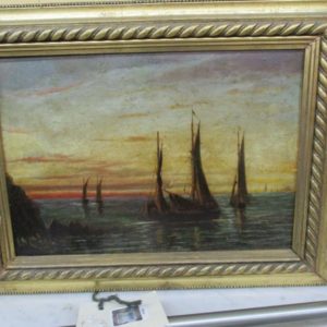 Oil Painting “Sailboats at Sunset”