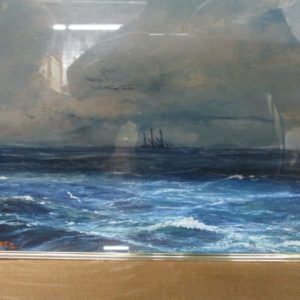 Oil Painting of Ships at Sea