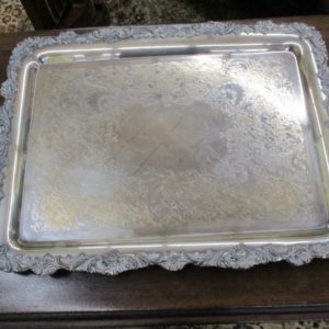 Ornate Silverplate on Copper Tray