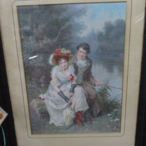 Framed Chrom “Romantic Victorian Scene”