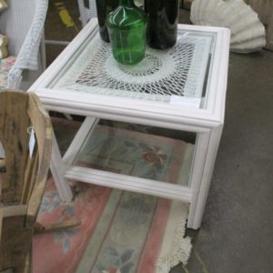 Wood and Glass Side Table