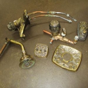 Vintage Delta Brass Embossed Bathroom Fixtures