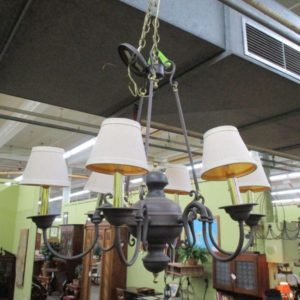 Six Arm Chandelier with Shades
