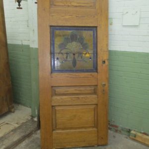 Carved Stained Glass Cottage Door