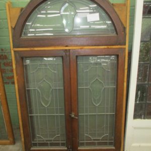 3 Piece Leaded and Etched Window