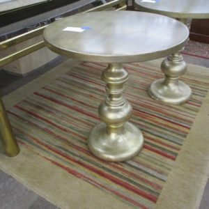 Round Gold End Table