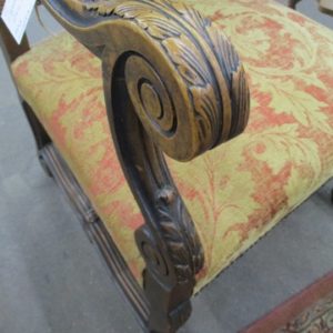 Carved Upholstered Arm Chair