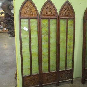 3 Panel Carved Gothic Screen
