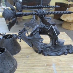 Two Armed Iron Dragon Sconce