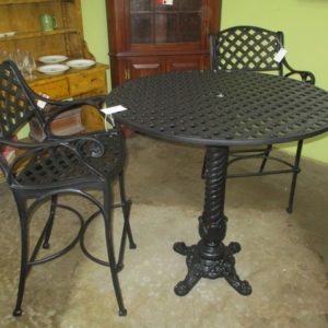 Cross Weave Bar Table with 2 Bar Stools