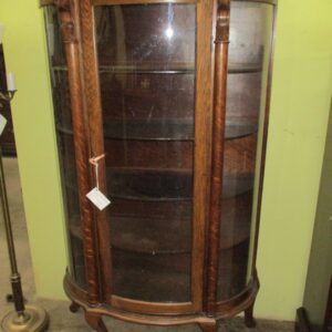Oak Bow Front Display Cabinet
