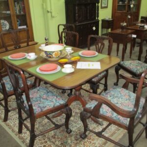 Set of 8 Oak Chippendale Chairs