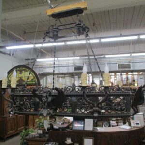 Large Oval Iron Chandelier