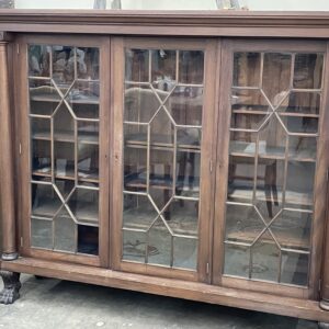 American Classical Style Walnut Triple Door Bookcase